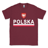 Burgundy Sporty Polska Flag And Emblem Polish Coat Of Arms Pullover Hoodie Classic Tee - ArtChic