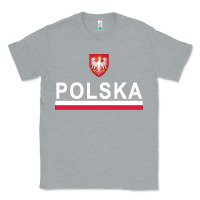 Heather Grey Sporty Polska Flag And Emblem Polish Coat Of Arms Pullover Hoodie Classic Tee - ArtChic