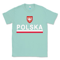 Seafoam Sporty Polska Flag And Emblem Polish Coat Of Arms Pullover Hoodie Classic Tee - ArtChic