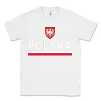 White Sporty Polska Flag And Emblem Polish Coat Of Arms Pullover Hoodie Classic Tee - ArtChic