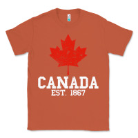 Copper vintage canada est.1867 maple leaf canadian flag r Classic Tee - ArtChic