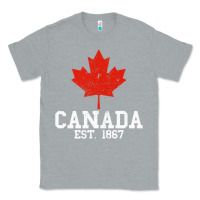 Heather Grey vintage canada est.1867 maple leaf canadian flag r Classic Tee - ArtChic