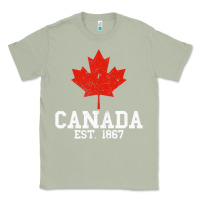 Matcha vintage canada est.1867 maple leaf canadian flag r Classic Tee - ArtChic