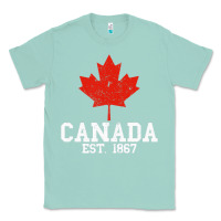 Seafoam vintage canada est.1867 maple leaf canadian flag r Classic Tee - ArtChic
