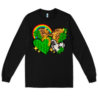 Black St. Patrick's Day hearts with leopard Long Sleeve Tee - HowdyJamesFarm