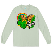 Matcha St. Patrick's Day hearts with leopard Long Sleeve Tee - HowdyJamesFarm