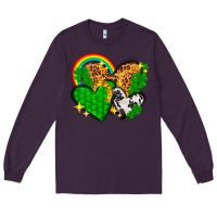Plum St. Patrick's Day hearts with leopard Long Sleeve Tee - HowdyJamesFarm