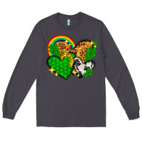 Smoke St. Patrick's Day hearts with leopard Long Sleeve Tee - HowdyJamesFarm