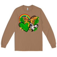 Toasted Coconut St. Patrick's Day hearts with leopard Long Sleeve Tee - HowdyJamesFarm