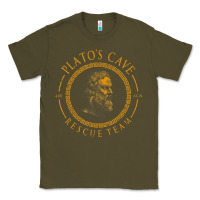 Army Green platos cave rescue team ancient greek philosophy p Classic Tee - ArtChic