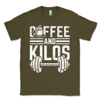 Army Green Coffee And Kilos Weightlifting Gift Classic Tee - ArtChic