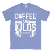 Colony Blue Coffee And Kilos Weightlifting Gift Classic Tee - ArtChic