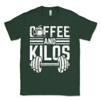Sports Green Coffee And Kilos Weightlifting Gift Classic Tee - ArtChic
