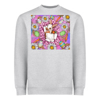 Heather Grey Easter Bunny Heavyweight Sweatshirt - CowhideDigitalArt