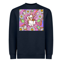 Navy Easter Bunny Heavyweight Sweatshirt - CowhideDigitalArt