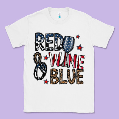 Red Wine Blue Classic Tee Designed By Cowhidedigitalart