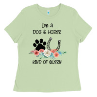 Matcha I'm A Dog & Horse Kind Of Queen Pet Lover Owner Ladies Tee - Bettercallsaul