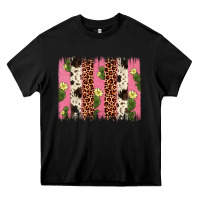 Black cactus leopard cowhide brush stroke Heavy Core Tee - Artiststas
