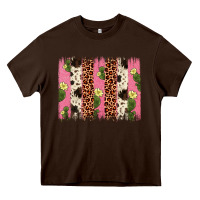 Chocolate Brown cactus leopard cowhide brush stroke Heavy Core Tee - Artiststas