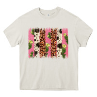 Cream cactus leopard cowhide brush stroke Heavy Core Tee - Artiststas