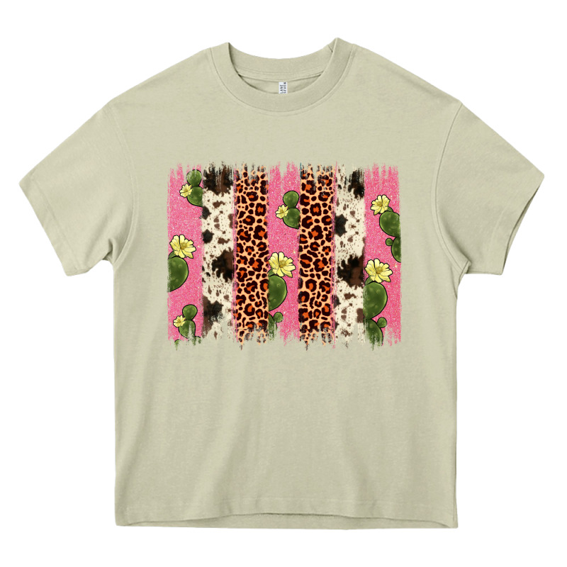 Cactus Leopard Cowhide Brush Stroke Heavy Core Tee by Artiststas | Teevron