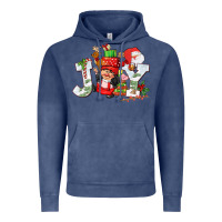 Vintage Denim christmas joy girl gnome Vintage Hoodie - CowGirlArtShop