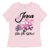 Leopard Floral Pink Car Jesus Take The Wheel Ladies Tee | Teevron
