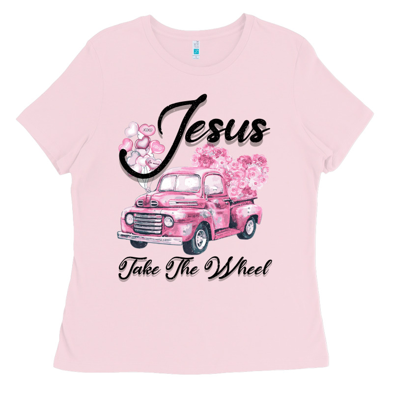 Leopard Floral Pink Car Jesus Take The Wheel Ladies Tee by Bettercallsaul | Teevron