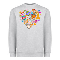 Heather Grey Easter Love Heavyweight Sweatshirt - CowhideDigitalArt
