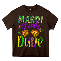 Chocolate Brown mardi gras dude Heavy Core Tee - Artiststas