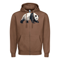 Chestnut walking panda Zipper Hoodie - LillyAllenDesigns