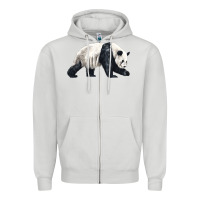 Dove Grey walking panda Zipper Hoodie - LillyAllenDesigns