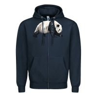 Navy walking panda Zipper Hoodie - LillyAllenDesigns