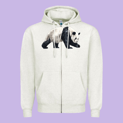 Walking Panda Zipper Hoodie Designed By Lillyallendesigns