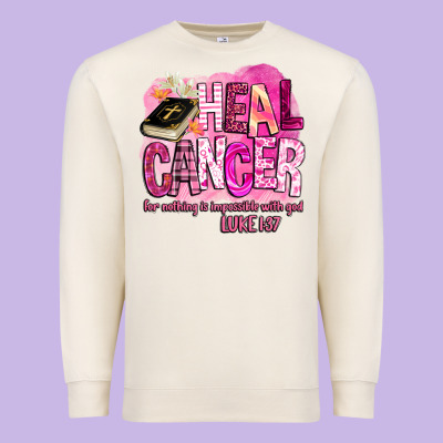 Heal Cancer For Nothing Is Impossible With God Premium Sweatshirt Designed By Barkaloodesign
