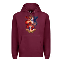 Burgundy wonder woman movie arms crossed t shirt Premium Hoodie - InspiraDesign