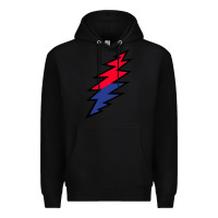 Black Lazy Lightning Bolt Premium Hoodie - InspiraDesign