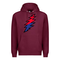 Burgundy Lazy Lightning Bolt Premium Hoodie - InspiraDesign