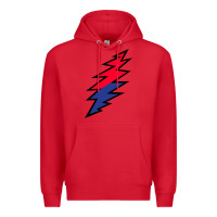 Red Lazy Lightning Bolt Premium Hoodie - InspiraDesign