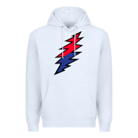 White Lazy Lightning Bolt Premium Hoodie - InspiraDesign