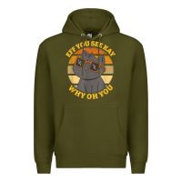 Army Green funny retro sunset eff you see kay why oh you cat lovers t shirt Premium Hoodie - ArtChic