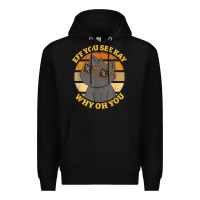Black funny retro sunset eff you see kay why oh you cat lovers t shirt Premium Hoodie - ArtChic