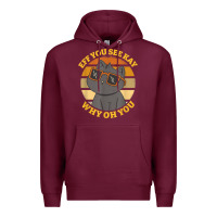 Burgundy funny retro sunset eff you see kay why oh you cat lovers t shirt Premium Hoodie - ArtChic