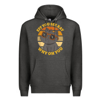Charcoal Heather funny retro sunset eff you see kay why oh you cat lovers t shirt Premium Hoodie - ArtChic