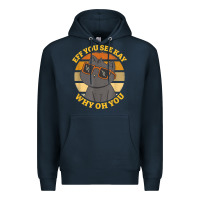 Navy funny retro sunset eff you see kay why oh you cat lovers t shirt Premium Hoodie - ArtChic