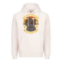 Pale Pink funny retro sunset eff you see kay why oh you cat lovers t shirt Premium Hoodie - ArtChic