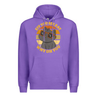 Purple funny retro sunset eff you see kay why oh you cat lovers t shirt Premium Hoodie - ArtChic