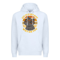 White funny retro sunset eff you see kay why oh you cat lovers t shirt Premium Hoodie - ArtChic