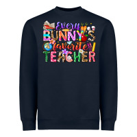 Navy Every Bunny Favorite Teacher Easter Heavyweight Sweatshirt - CowhideDigitalArt