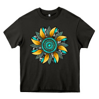 Asphalt sunflower gemstone leopard Heavy Core Tee - Artiststas